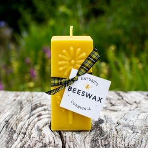 image of beeswax candle block flower