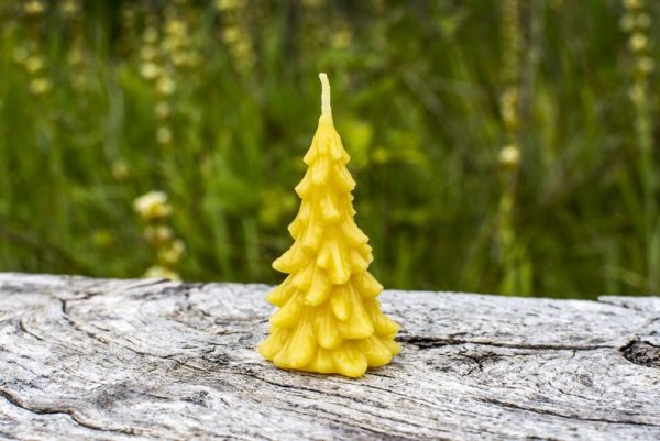 image of beeswax candle christmas tree