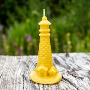 image of beeswax candle lighthouse