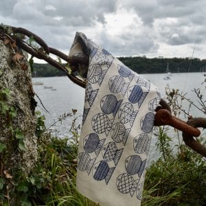 Organic tea towel by the sea